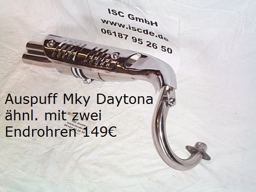 Auspuff Mky chrom Daytona �hnl. mit 2 Endrohren 1